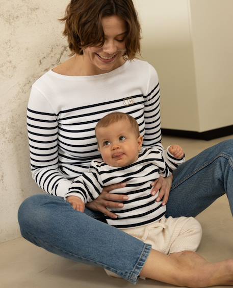 Marinière de grossesse et d'allaitement benodet Blanc/marine+Marine/blanc 5 - vertbaudet enfant 