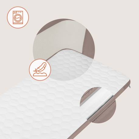 Lit cododo berceau 3en1 jodie réglable en hauteur et inclinaison avec matelas haute densité Beige cream+Beige taupe+Green graphite 10 - vertbaudet enfant 