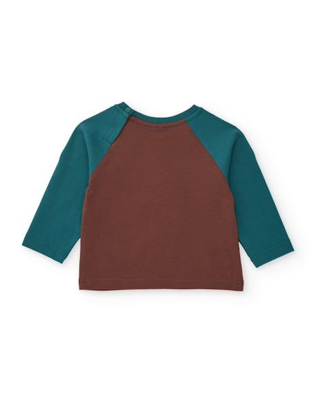 T-shirt garçon en jersey à motif ours et manches longues Marron 2 - vertbaudet enfant 