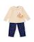 Ensemble pour bébé avec t-shirt en maille et pantalon à pois en tissu plat Blanc 1 - vertbaudet enfant 