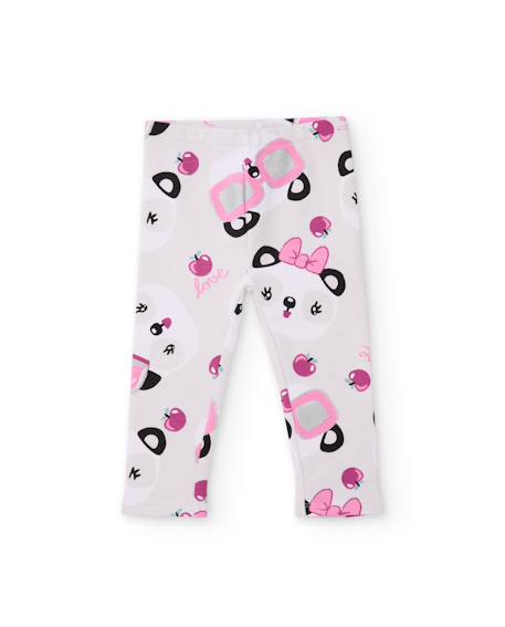 Legging bébé fille en molleton avec imprimé pandas Blanc 1 - vertbaudet enfant 