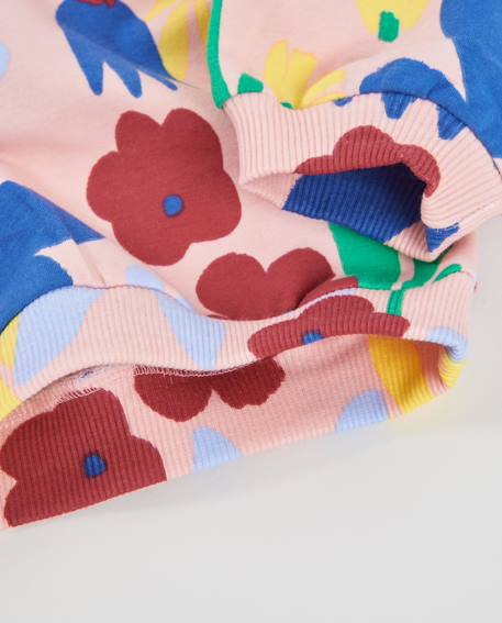 Sweat bébé fille en molleton à imprimé floral chaud et confortable Rose 4 - vertbaudet enfant 