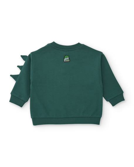 Ensemble garçon en molleton avec sweat rhinocéros et pantalon imprimé Vert 4 - vertbaudet enfant 