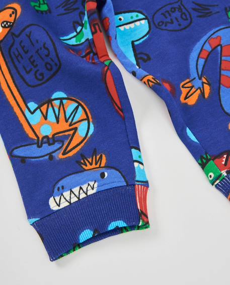 Pantalon de jogging garçon en molleton à imprimé dinosaures et tissu résistant Bleu 5 - vertbaudet enfant 