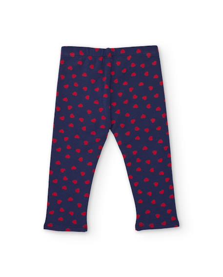 Legging stretch en molleton pour fille avec motif cœurs Bleu 3 - vertbaudet enfant 