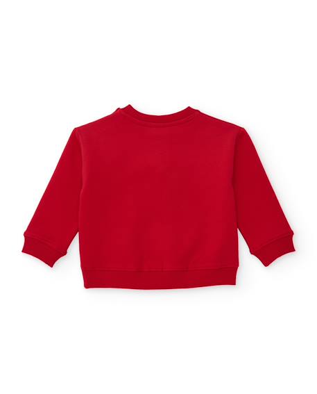 Sweat fille en molleton chaud à imprimé dinosaure Rouge 3 - vertbaudet enfant 