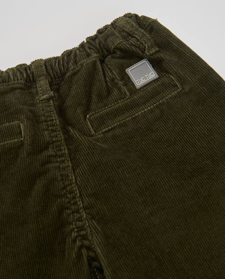 Pantalon en velours côtelé pour garçon avec taille ajustable Vert 4 - vertbaudet enfant 