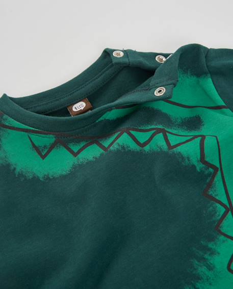 T-shirt bébé garçon en jersey à manches longues et imprimé crocodile Vert 3 - vertbaudet enfant 