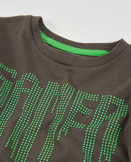 T-shirt en coton pour garçon avec imprimé gamer Gris 3 - vertbaudet enfant 