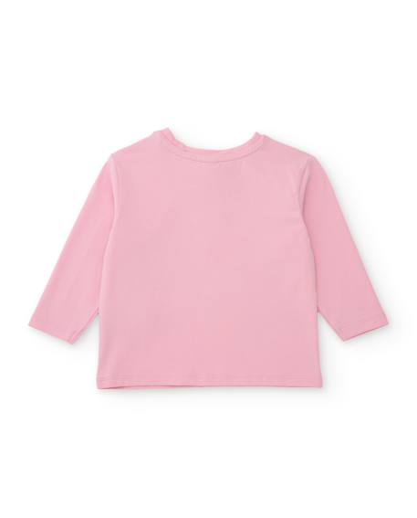 T-shirt fille en jersey doux à imprimé dinosaures Rose 2 - vertbaudet enfant 