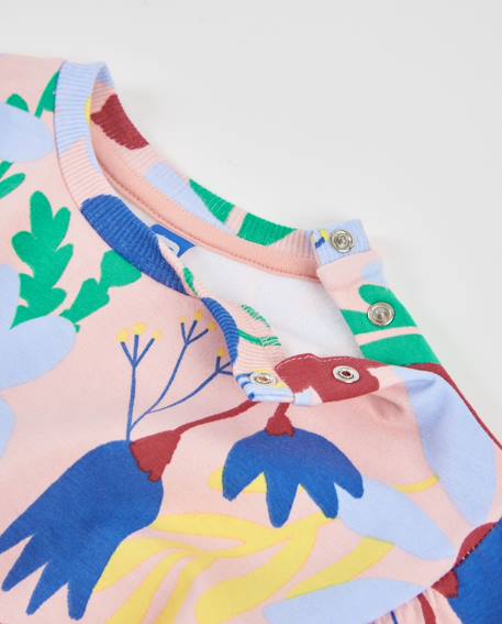Sweat bébé fille en molleton à imprimé floral chaud et confortable Rose 3 - vertbaudet enfant 