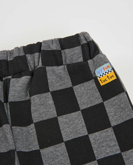 Pantalon de jogging garçon en molleton à imprimé géométrique Noir 5 - vertbaudet enfant 