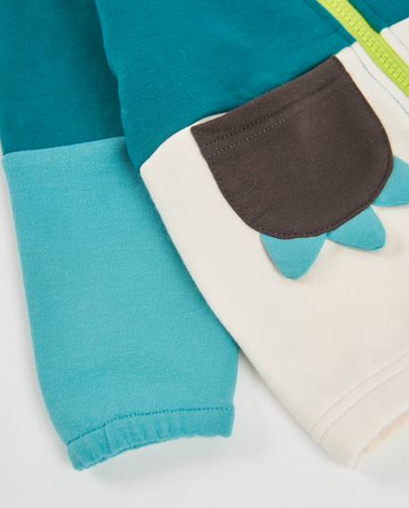 Veste zippée garçon en molleton à imprimé ours et toucher chaud Bleu 4 - vertbaudet enfant 