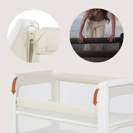 Lit cododo 5en1 patty pliable avec fonction lit parapluie et parc, matelas haute densité et 4 roulettes Beige sand+Grey graphite 5 - vertbaudet enfant 