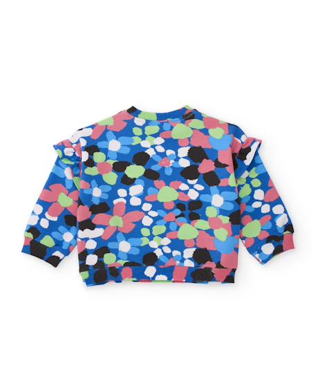Ensemble en molleton pour bébé fille avec sweat imprimé et leggings assortis Bleu 4 - vertbaudet enfant 