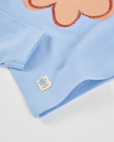T-shirt bébé fille en jersey avec motif floral central Bleu 4 - vertbaudet enfant 