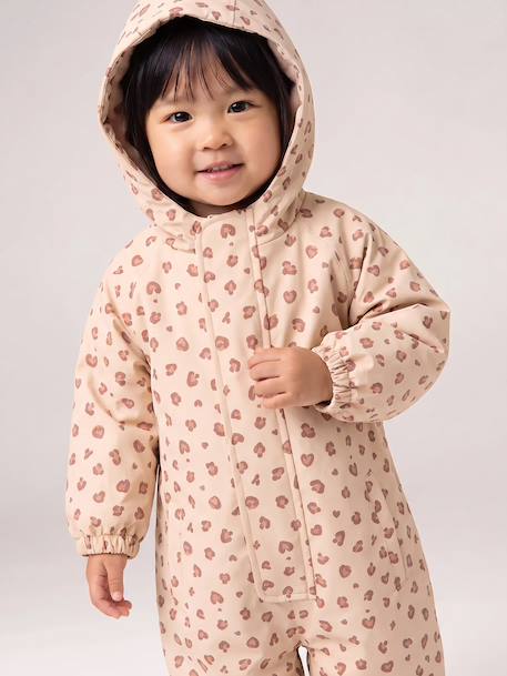 Combinaison de pluie imprimée à capuche bébé doublée polaire vanille+vieux rose 9 - vertbaudet enfant 