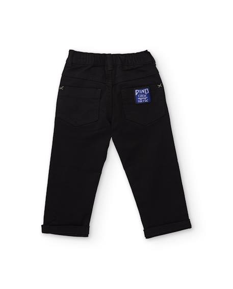 Pantalon garçon en sergé à taille réglable et coupe polyvalente Noir 2 - vertbaudet enfant 