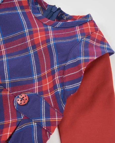 Robe à carreaux pour fille à manches longues Rouge 3 - vertbaudet enfant 