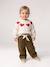 Pantalon large en velours ceinture à fleurs bébé olive+vieux rose 2 - vertbaudet enfant 