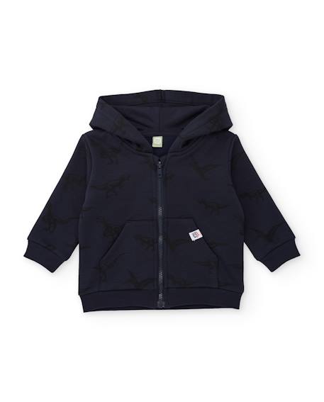 Ensemble en molleton pour garçon avec sweat à capuche et imprimé dinosaures Bleu 2 - vertbaudet enfant 