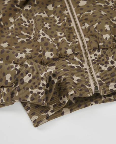 Sweat fille en molleton avec fermeture éclair et imprimé animalier Marron 4 - vertbaudet enfant 