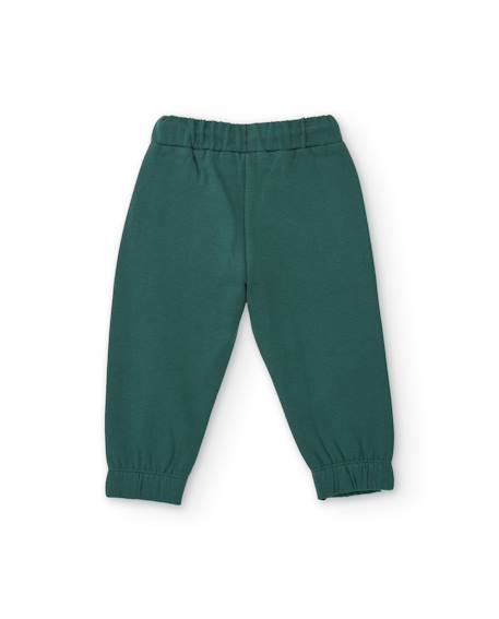 Pantalon de jogging garçon en molleton avec poche latérale et taille élastique Vert 3 - vertbaudet enfant 
