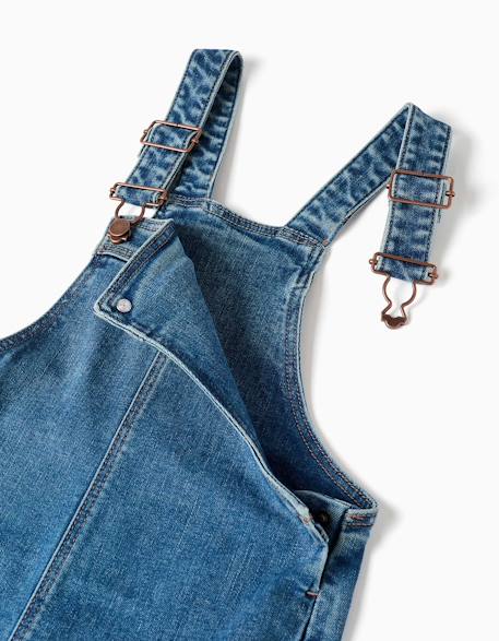 Salopette en jean large à ourlets effilochés Bleu 3 - vertbaudet enfant 