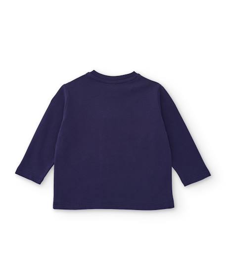 T-shirt en jersey pour garçon avec imprimé et fermeture éclair décorative Bleu 2 - vertbaudet enfant 