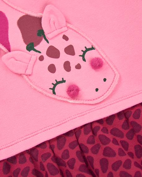 Robe bébé fille en molleton à imprimé animal et jupe en tulle Rose 4 - vertbaudet enfant 