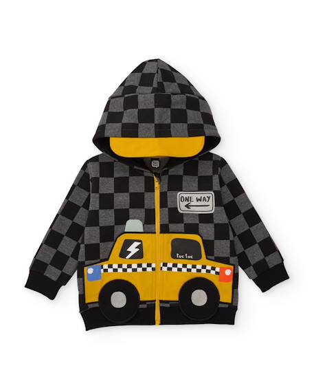 Survêtement bébé garçon en molleton avec veste géométrique et pantalon assorti Noir 3 - vertbaudet enfant 