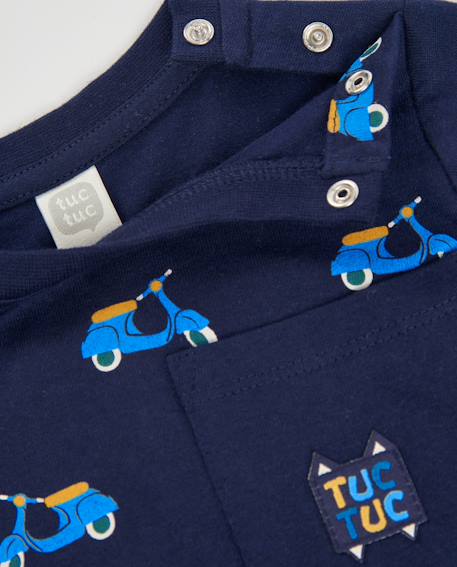T-shirt à manches longues garçon en jersey à imprimé ludique Bleu 3 - vertbaudet enfant 