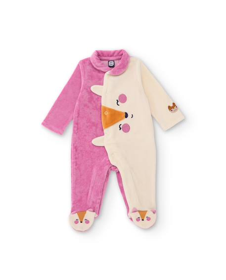 Barboteuse en maille pour bébé avec motif animal Rose 1 - vertbaudet enfant 
