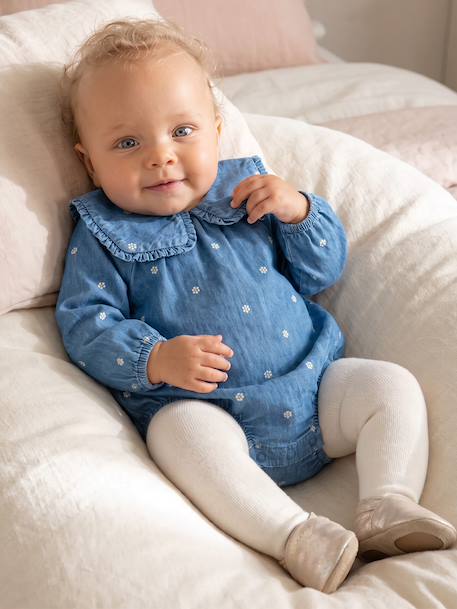 Ensemble barboteuse bébé avec collants stone 2 - vertbaudet enfant 