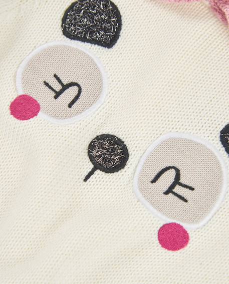 Robe fille à manches longues en tricot avec volants Blanc 3 - vertbaudet enfant 