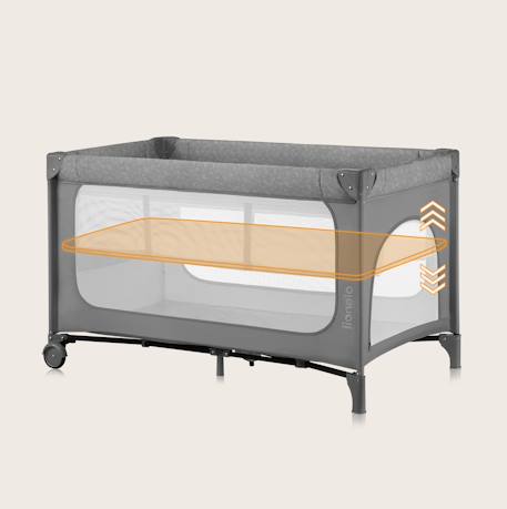 Lit parapluie parc bébé 2en1 jasmin 0-36 mois avec pliage rapide, roulettes et poche Blue navy+Grey stone 10 - vertbaudet enfant 