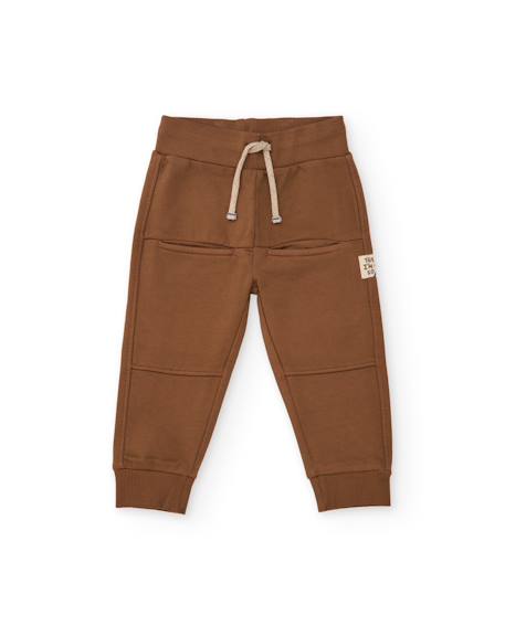 Ensemble garçon en molleton avec sweat zippé à capuche et pantalon Beige 3 - vertbaudet enfant 