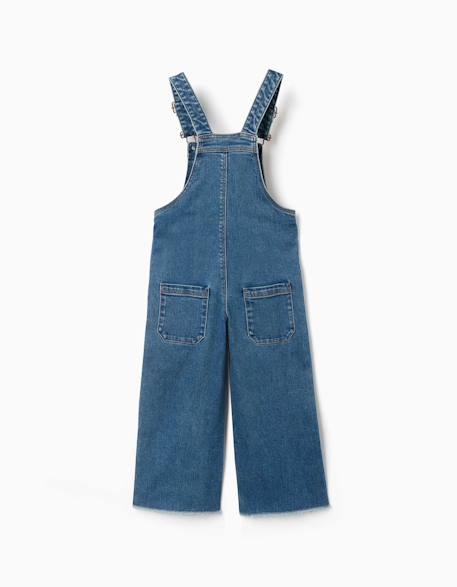 Salopette en jean large à ourlets effilochés Bleu 2 - vertbaudet enfant 