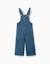 Salopette en jean large à ourlets effilochés Bleu 2 - vertbaudet enfant 