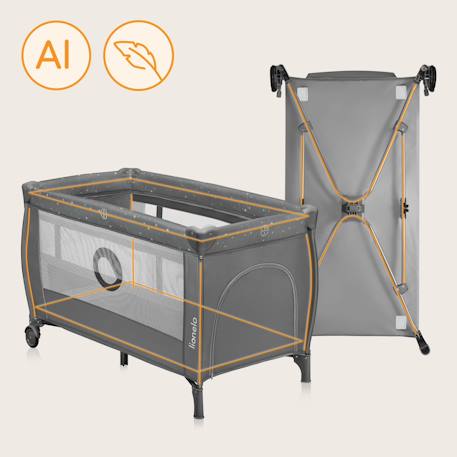 Lit parapluie parc bébé 2en1 stefi plus 0-36 mois avec matelas haute densité et roulettes Green olive+Grey multicolor+Grey white+Pink yellow 8 - vertbaudet enfant 