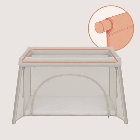 Lit parapluie 2en1 mila ultra-léger avec matelas 4 cm et sac Beige cream+Beige taupe+Green sage 6 - vertbaudet enfant 