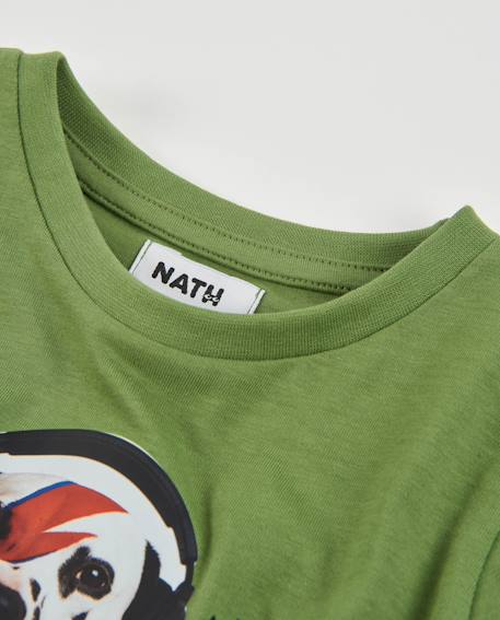 T-shirt garçon en jersey avec imprimé dalmatien avec écouteurs Vert 3 - vertbaudet enfant 