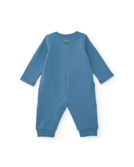 Barboteuse en molleton pour bébé avec motif dinosaure Bleu 2 - vertbaudet enfant 