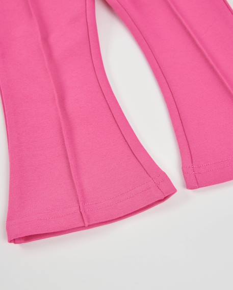 Pantalon évasé en jersey bébé fille avec taille élastique Rose 4 - vertbaudet enfant 