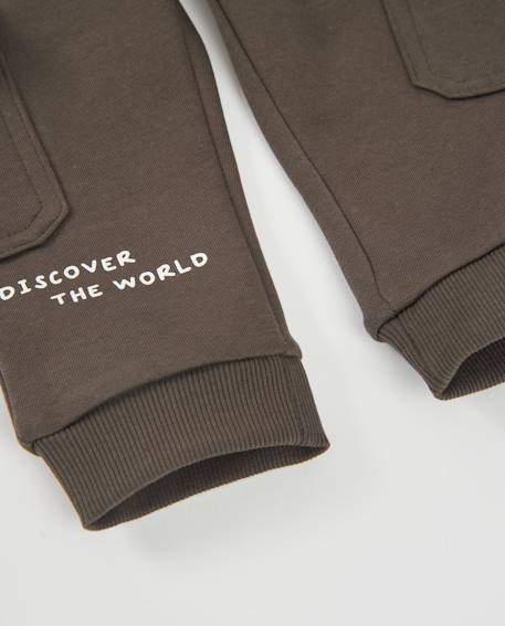 Pantalon en molleton pour garçon avec poches cargo Marron 4 - vertbaudet enfant 