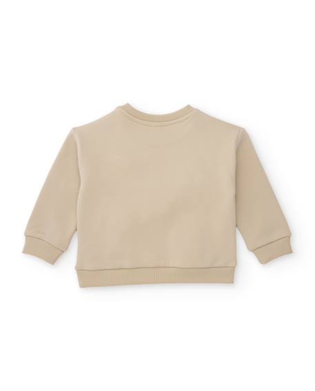 Ensemble fille en molleton avec sweat fleuri et legging imprimé Beige 4 - vertbaudet enfant 