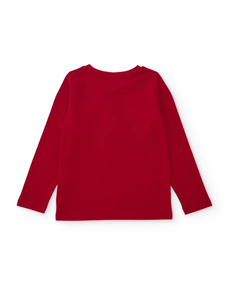 T-shirt garçon en maille avec motif de roue Rouge 2 - vertbaudet enfant 