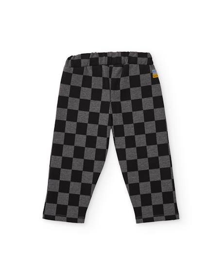 Pantalon de jogging garçon en molleton à imprimé géométrique Noir 3 - vertbaudet enfant 