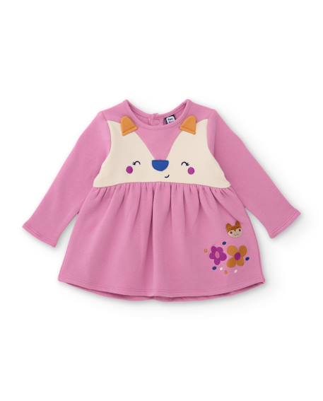 Robe en molleton pour bébé avec imprimé animalier Rose 1 - vertbaudet enfant 