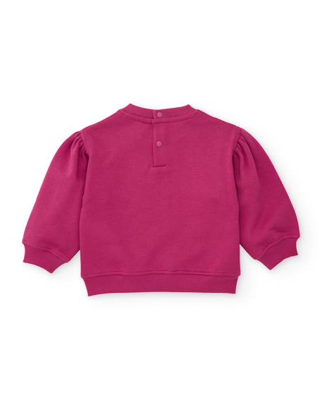 Ensemble en molleton pour fille avec sweat à nœud et pantalon assorti Rose 4 - vertbaudet enfant 